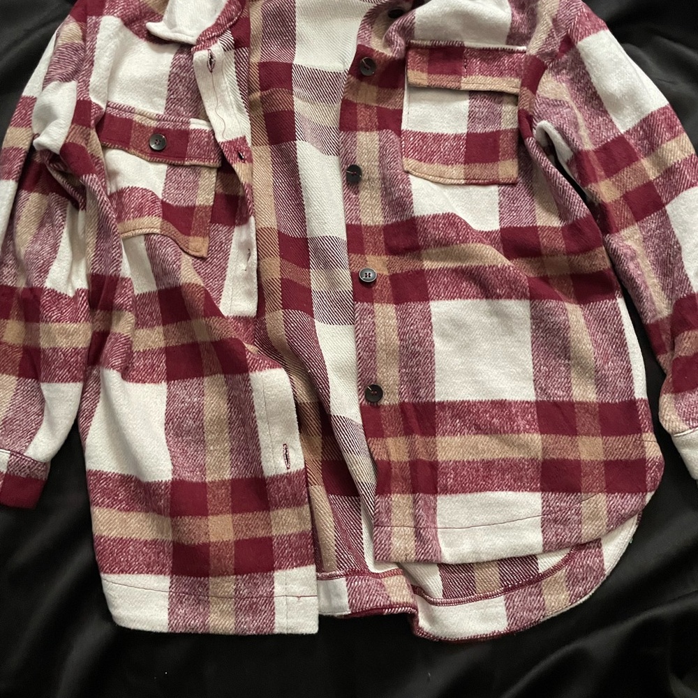 Plaid Kids Shirt - Red and Tan